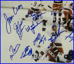 1980 USA Mens hockey team signed 16x20 photo framed 20 auto Bob Suter JSA LOA