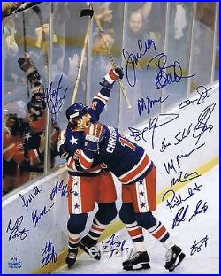 1980 USA Olympic Hockey Entire Team Signed 16x20 Photo FRAMED 20 Auto LE/9 Psa