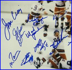 1980 USA hockey ENTIRE Team Signed 20 Auto 16x20 photo framed Bob Suter JSA LOA