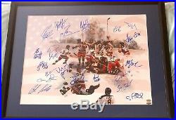 1980 US Olympic Hockey ALL 20 team signed Miracle on Ice 16x20 photo framed LEAF