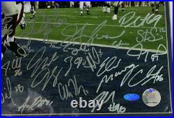 2007 Giants Signed SB 42 Photo Framed 30+ Auto Eli Manning Strahan Steiner /52