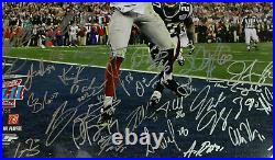 2007 Giants Signed SB 42 Photo Framed 30+ Auto Eli Manning Strahan Steiner /52