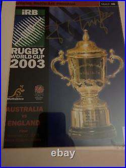 2x Johnny Wilkinson SIGNED & FRAMED Items 2003 WC Programme & Lt Ed Photo 21x16