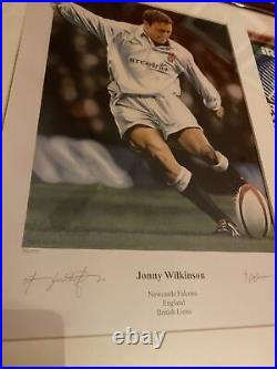 2x Johnny Wilkinson SIGNED & FRAMED Items 2003 WC Programme & Lt Ed Photo 21x16