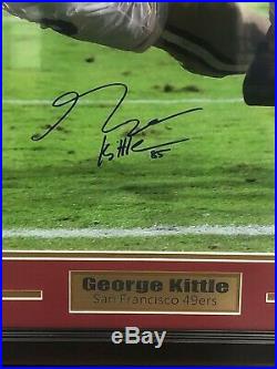 49ers George Kittle Autographed Signed & Framed 16x20 Diving Photo BAS