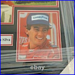AYRTON SENNA Autographed Signed Cut Photo JSA Framed Matted 1/1 Formula 1990s F1