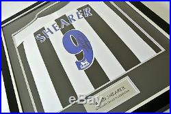 Alan Shearer Signed FRAMED Shirt Photo Autograph Newcastle Name #9 PROOF & COA
