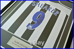 Alan Shearer Signed FRAMED Shirt Photo Autograph Newcastle Name #9 PROOF & COA