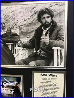 Alec Guinness & George Lucas Signed Auto Star Wars Framed Photo Collage BAS LOA
