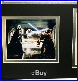 Alec Guinness & George Lucas Signed Auto Star Wars Framed Photo Collage BAS LOA