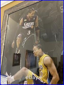 Allen Iverson Signed Framed Photo PSA COA 16x20 76ers Step Over