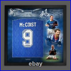 Ally McCoist Hand Signed Rangers Football Shirt In Framed Mount Picture Display