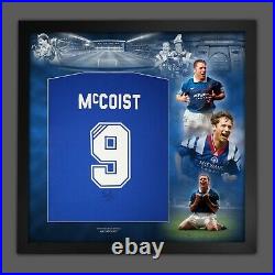 Ally McCoist Signed And Framed Blue Player T-Shirt In A Picture Mount Display