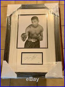 Amazing Sugar Ray Robinson Signed Photo Framed JSA COA Vintage Huge Boxing Auto