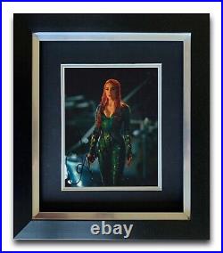 Amber Heard Hand Signed Framed Photo Display Film Autograph Aquaman 1