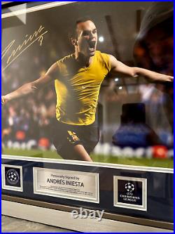 Andres Iniesta Signed & Framed Official Champions League Photo Display