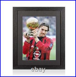 Andriy Shevchenko Signed AC Milan Photo In Black Wooden Frame 2004 Ballon d'Or