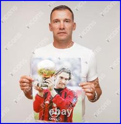 Andriy Shevchenko Signed AC Milan Photo In Black Wooden Frame 2004 Ballon d'Or
