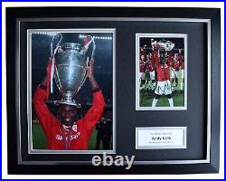 Andy Cole Signed Autograph 16x12 framed photo display Manchester United & COA