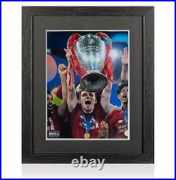 Andy Robertson Signed Liverpool Photo In Black Wooden Frame 2019 UEFA Champions