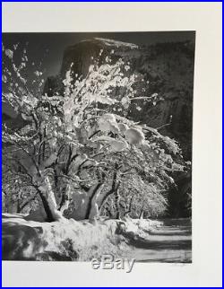 Ansel Adams Vintage Half Dome Orchard Yosemite BxW Signed Original 15 x 19 COA