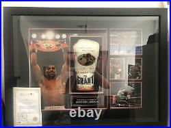 Anthony Joshua Framed Signed Boxing Glove With 5 Photos Inside And C. O. A
