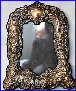 Antique Angels Cherubs Sterling Silver Picture/Photo Frame Signed JR