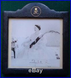 Antique Royal Presentation Jarrolds Frame & Facsimile Signed Photo Queen Mother
