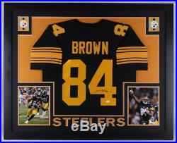 Antonio Brown Signed Framed 35x43 Jersey & Photo Display JSA Steelers Raiders