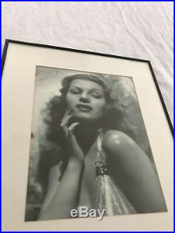 Authentic Rita Hayworth Signed Autograph Cut Framed & Matted Photo