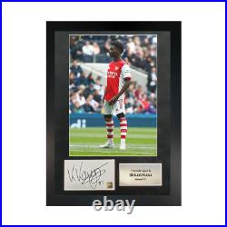 Authentic hand-signed Bukayo Saka Arsenal Single Photo A3 Frame With COA
