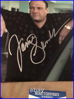 Autographed James Gandolfini 8x10 Photo Framed Tony Soprano Beckett Signed