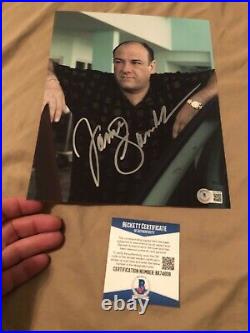 Autographed James Gandolfini 8x10 Photo Framed Tony Soprano Beckett Signed