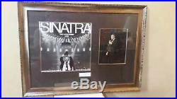 Awesome SIGNED 22x30 framed Frank Sinatra Album Cover, photo, and cut AUTOGRAPH