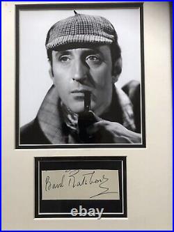 BASIL RATHBONE 1892-1967 (British Actor) SIGNED CARD 20 x 16 FRAMED PHOTO. COA