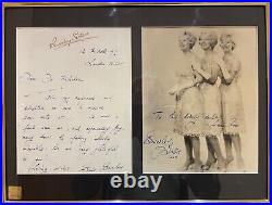 Babs Beverley (Beverley Sisters) Guaranteed Hand Signed Framed Letter/Photo COA
