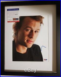 Batman The Dark Knight Heath Ledger (Joker) signed 8x10 Photo PSA DNA (Framed)