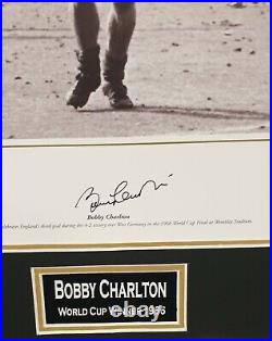 Bobby Charlton Signed Photo Autographed England Picture Framed Display AFTAL
