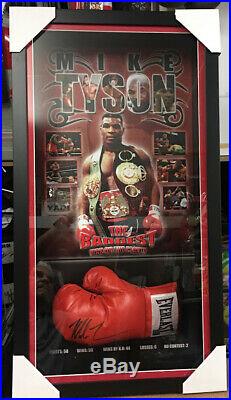 Boxing Legend Mike Tyson Signed And Framed Glove + Photo Proof