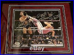 Bret Hart & Rowdy Roddy Piper Signed Autograph 8x10 Framed Photo Coa Psa