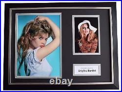 Brigitte Bardot Signed FRAMED Photo Autograph 16x12 display Film Happy Birthday