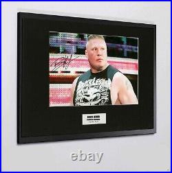 Brock Lesnar WWE Hand Signed Autograph A3 Framed & Mounted Photo COA