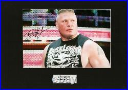 Brock Lesnar WWE Hand Signed Autograph A3 Framed & Mounted Photo COA