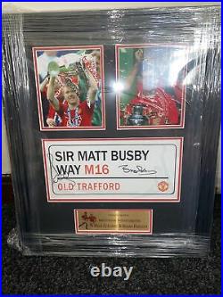 Bryan Robson & Paul Scholes Framed Signed Photo Manchester United Genuine COA