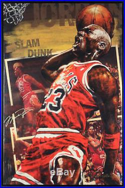Bulls Michael Jordan Signed & Framed 27x41 Canvas Holland Artist Proof 21/23 UDA
