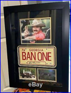 Burt Reynolds Signed FRAMED Smokey & the Bandit BANONE License Plate Photos Auth