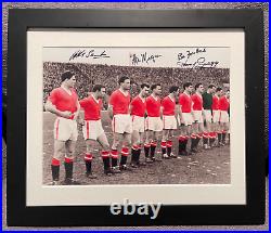 Busby Babes Signed Framed Manchester United Famous Last Photo (54 X 45cm) & COA