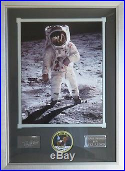 Buzz Aldrin Signed Card Apollo 11 moon landing Pilot Photo Display Framed AFTAL