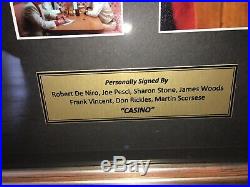 CASINO Cast 7 SIGNED Photos Card Tangiers De Niro Pesci Stone Scorsese JSA Frame
