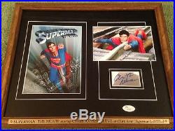 CHRISTOPHER REEVE Signed (JSA) Autograph SUPERMAN Framed Photo psa bas